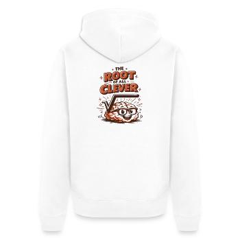 The Root of All Wisdom | Math Teacher Nerd - Unisex Premium Organic Zip Hoodie - white - Back - Thijin (182cm)