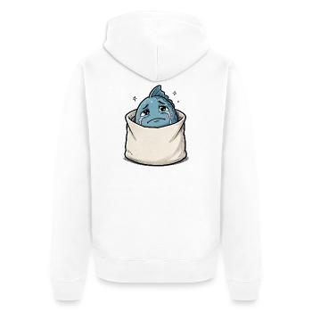 Poisson animal marin dans un sac triste - Veste à capuche bio Premium Unisexe - blanc - Dos - Thijin (182cm)