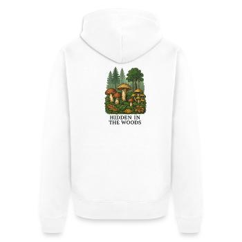 Le secret des champignons de la forêt - Veste à capuche bio Premium Unisexe - blanc - Dos - Thijin (182cm)