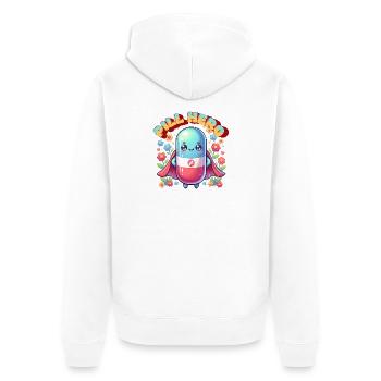 Pill Hero : Hôpital des pharmaciens de pilules Super-héros - Veste à capuche bio Premium Unisexe - blanc - Dos - Thijin (182cm)