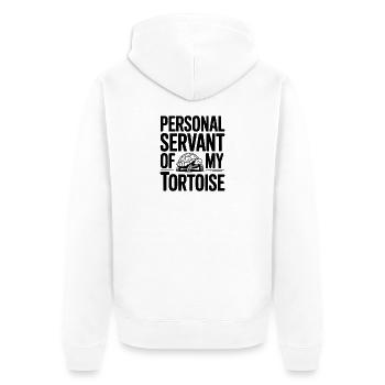 Serviteur personnel de ma tortue - Veste à capuche bio Premium Unisexe - blanc - Dos - Thijin (182cm)