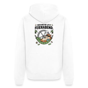 Feierabend Hamster Geld Freiheit Humor - Unisex Premium Bio Zip Hoodie - Weiß - Hinten - Thijin (182cm)