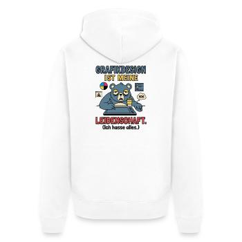 Grafikdesign Leidenschaft lustig Designer - Unisex Premium Bio Zip Hoodie - Weiß - Hinten - Thijin (182cm)