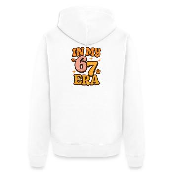 Dans mon mème d’humour italien de la pourriture cervementale de l’ère 67 des Six Sept - Veste à capuche bio Premium Unisexe - blanc - Dos - Thijin (182cm)
