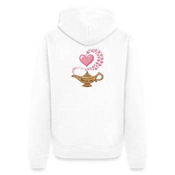 Wish Upon A Star Wish Lamp Heart Magic Love - Unisex Premium Organic Zip Hoodie - white - Back - Thijin (182cm)