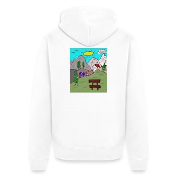 Alpen Schnecken Post Brief Gebirge Alm Postbote - Unisex Premium Bio Zip Hoodie - Weiß - Hinten - Thijin (182cm)