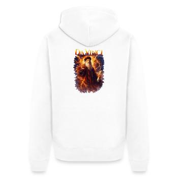 Leonardo Da Vinci Portrait - Unisex Premium Organic Zip Hoodie - white - Back - Thijin (182cm)