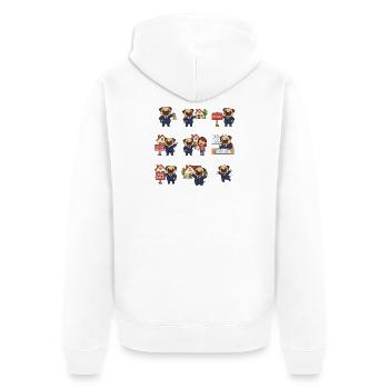 Suesser Mops Makler Immobilien Hundeliebhaber - Unisex Premium Bio Zip Hoodie - Weiß - Hinten - Thijin (182cm)