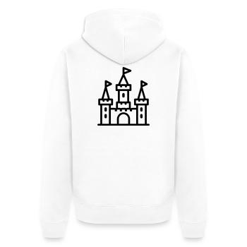 castle - Unisex Premium Organic Zip Hoodie - white - Back - Thijin (182cm)