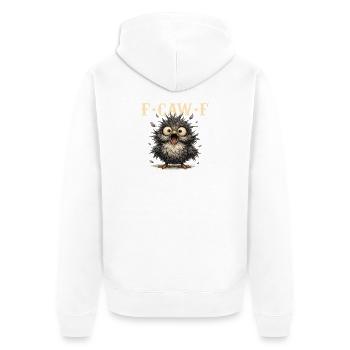 FCawF Sarcasme Oiseau Jeu de mots Humour noir Corbeau - Veste à capuche bio Premium Unisexe - blanc - Dos - Thijin (182cm)