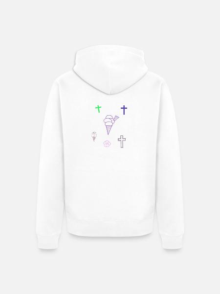 Eis Kreuz Kinder Eiskrem - Unisex Premium Bio Zip Hoodie - Weiß