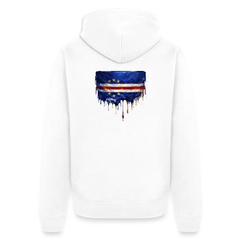 Art de drapeaux dégoulinants du Cap-Vert - Veste à capuche bio Premium Unisexe - blanc - Dos - Thijin (182cm)