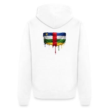 Central African Republic Flag Drop Palette - Unisex Premium Organic Zip Hoodie - white - Back - Thijin (182cm)
