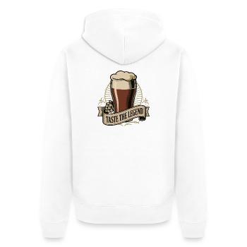 Badge de bière Taste The Legend - Veste à capuche bio Premium Unisexe - blanc - Dos - Thijin (182cm)