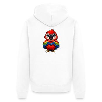 Heart Rainbow Parrot - Unisex Premium Organic Zip Hoodie - white - Back - Thijin (182cm)