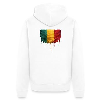 Mali Flag in Drop Art - Unisex Premium Organic Zip Hoodie - white - Back - Thijin (182cm)