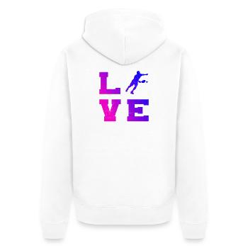 Pickleball Trainer Geschenkidee für den Geburtstag - Unisex Premium Bio Zip Hoodie - Weiß - Hinten - Thijin (182cm)