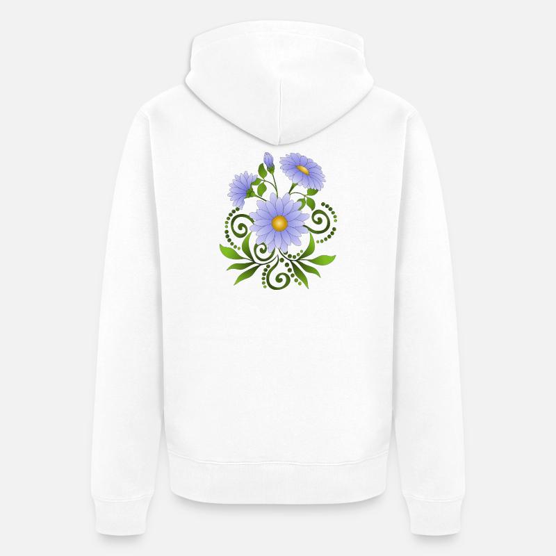 Blumen - Unisex Premium Bio Zip Hoodie - Weiß