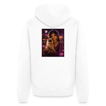 Magie du Chat du Rêve Mystique - Veste à capuche bio Premium Unisexe - blanc - Dos - Thijin (182cm)