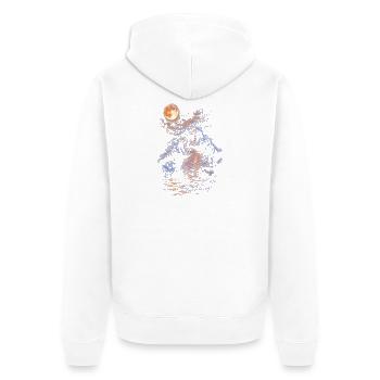 Moonlit Night Hippo-Roar in the Water - Unisex Premium Organic Zip Hoodie - white - Back - Thijin (182cm)