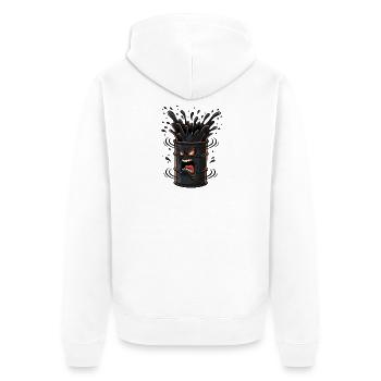 Wütender Öltank Splash - Unisex Premium Bio Zip Hoodie - Weiß - Hinten - Thijin (182cm)