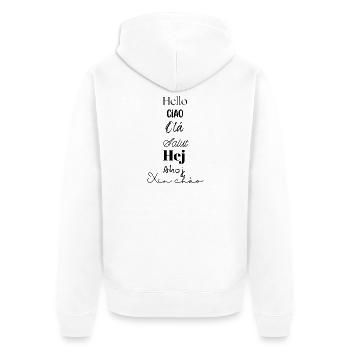 Bonjour - Veste à capuche bio Premium Unisexe - blanc - Dos - Thijin (182cm)