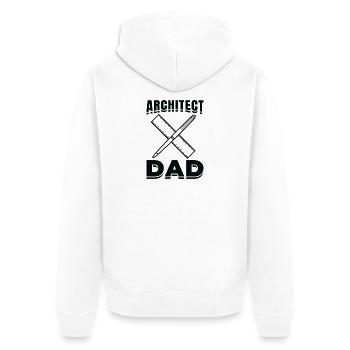 Architecture Papa - Unisex Premium Organic Zip Hoodie - white - Back - Thijin (182cm)