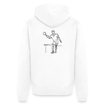 Tirage au sort des joueurs de tennis de table - Veste à capuche bio Premium Unisexe - blanc - Dos - Thijin (182cm)