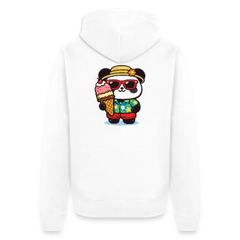 Panda Surf avec Glace - Veste à capuche bio Premium Unisexe - blanc - Dos - Thijin (182cm)