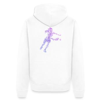 Pickleball scene Design für Pickleball Athlet Fans - Unisex Premium Bio Zip Hoodie - Weiß - Hinten - Thijin (182cm)