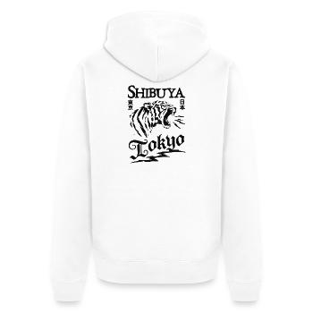 Shibuya Tigre de Tokyo - Veste à capuche bio Premium Unisexe - blanc - Dos - Thijin (182cm)