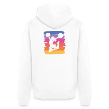Cheerleader Cheer Mom Cheerleading - Unisex Premium Bio Zip Hoodie - Weiß - Hinten - Thijin (182cm)