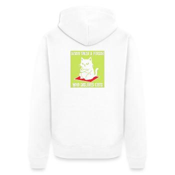 Ne faites jamais confiance aux détesteurs des chats - Veste à capuche bio Premium Unisexe - blanc - Dos - Thijin (182cm)