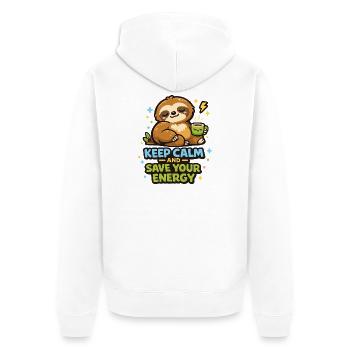 Kuschelsloth Coffee Tranquility - Unisex Premium Organic Zip Hoodie - white - Back - Thijin (182cm)