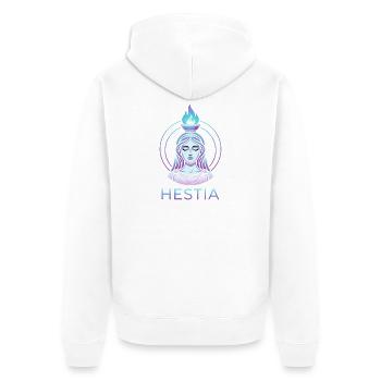 Hestia Feuergöttin Illustration - Unisex Premium Bio Zip Hoodie - Weiß - Hinten - Thijin (182cm)