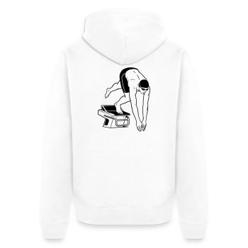 nager - Veste à capuche bio Premium Unisexe - blanc - Dos - Thijin (182cm)