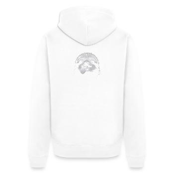 Paresseux souriant dans la nuit contraste - Veste à capuche bio Premium Unisexe - blanc - Dos - Thijin (182cm)