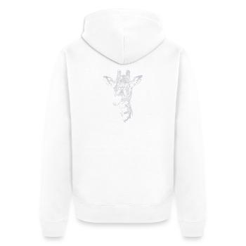 Girafe drôle à la langue - Veste à capuche bio Premium Unisexe - blanc - Dos - Thijin (182cm)