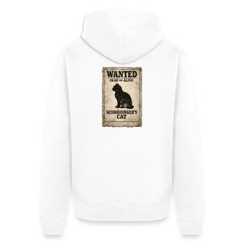 Schrödingers Katze Cat Wanted dead or alive - Unisex Premium Bio Zip Hoodie - Weiß - Hinten - Thijin (182cm)
