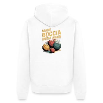 An ideal design for any bocce player who wants to play bowls. - Unisex Premium Organic Zip Hoodie - white - Back - Thijin (182cm)