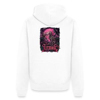 Neon Jungle Skeleton Parrot - Unisex Premium Organic Zip Hoodie - white - Back - Thijin (182cm)