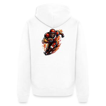 Joueur de football américain Flame Walker - Veste à capuche bio Premium Unisexe - blanc - Dos - Thijin (182cm)