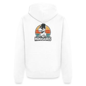 Mamasaurus Mama Mutter Geschenkidee Humor Lustig - Unisex Premium Bio Zip Hoodie - Weiß - Hinten - Thijin (182cm)
