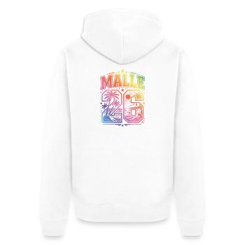 Malle 26 Trikot Mallorca Bunt - Unisex Premium Bio Zip Hoodie - Weiß - Hinten - Thijin (182cm)
