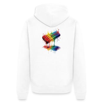 Xylophone mit tropfender Farbe - Unisex Premium Bio Zip Hoodie - Weiß - Hinten - Thijin (182cm)