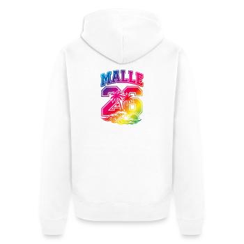 Malle 26 Trikot 2026 Mallorca - Unisex Premium Bio Zip Hoodie - Weiß - Hinten - Thijin (182cm)