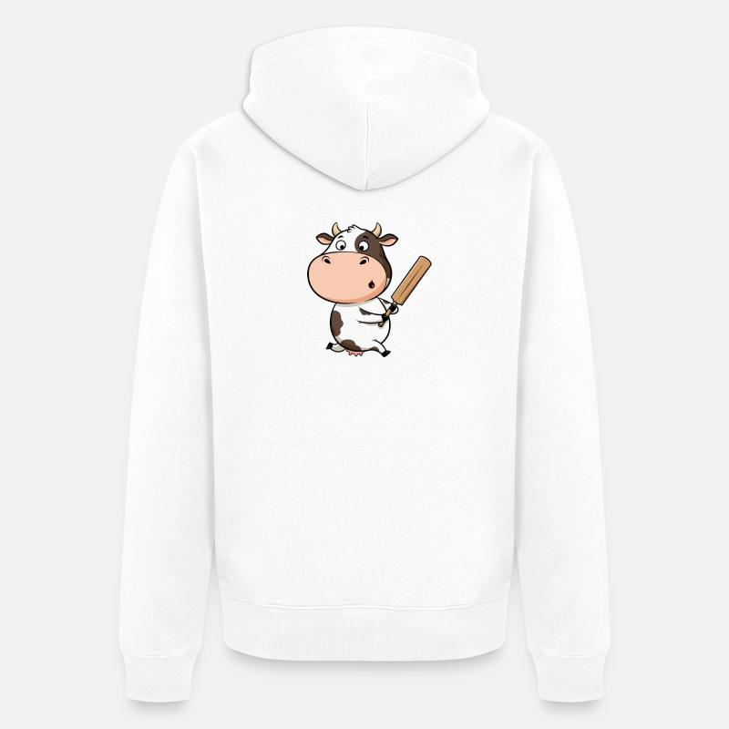 Rolig ko på cricket för barnfans - Ekologisk premiumluvjack unisex - vit