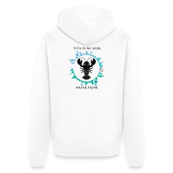 Mon signe est Cancer - Veste à capuche bio Premium Unisexe - blanc - Dos - Thijin (182cm)