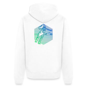 Entraîneur de pickleball pour joueurs de pickleball Fans - Veste à capuche bio Premium Unisexe - blanc - Dos - Thijin (182cm)