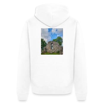 Glauben Sie - Unisex Premium Bio Zip Hoodie - Weiß - Hinten - Thijin (182cm)
